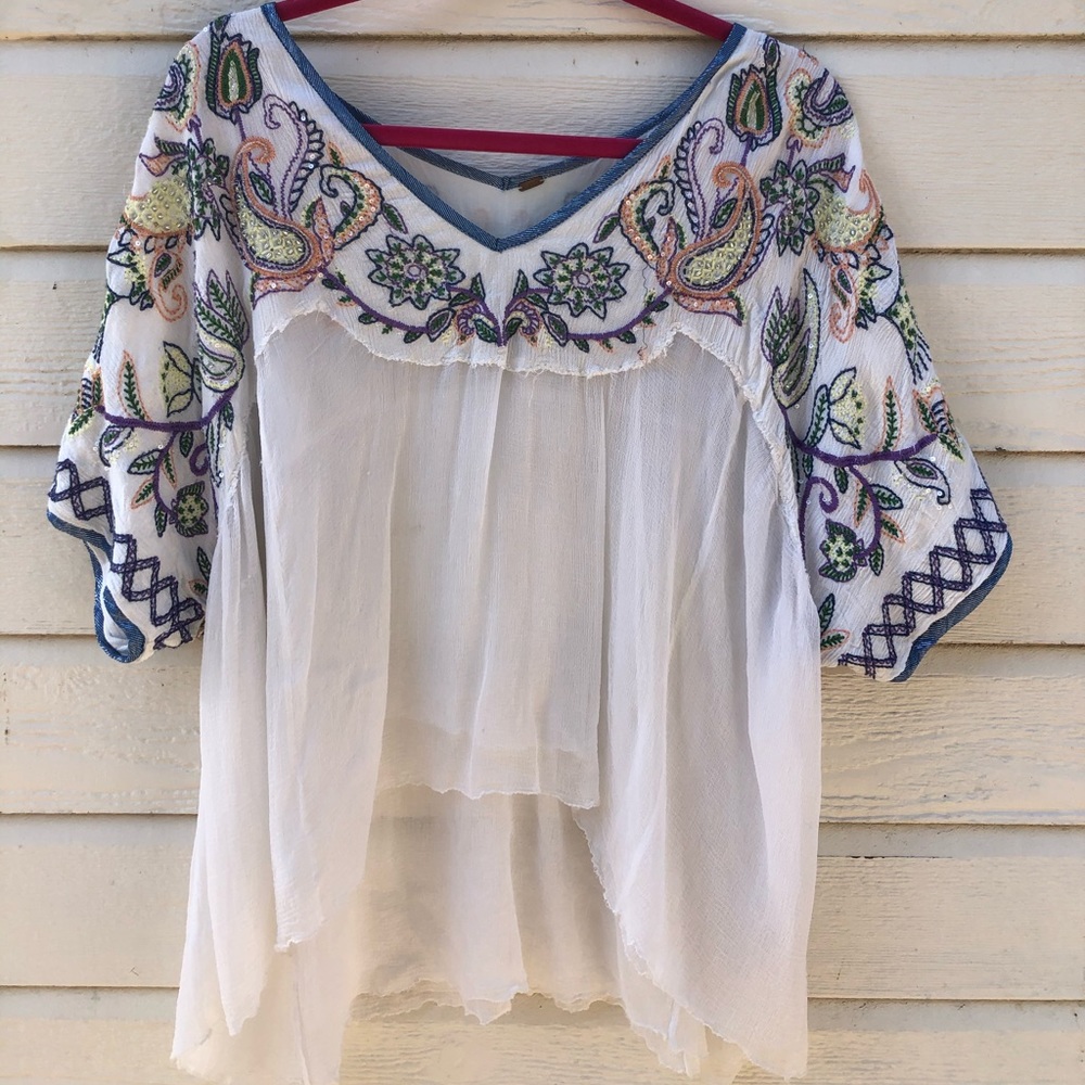 MOVING SALE: embellished free people flowy shirt